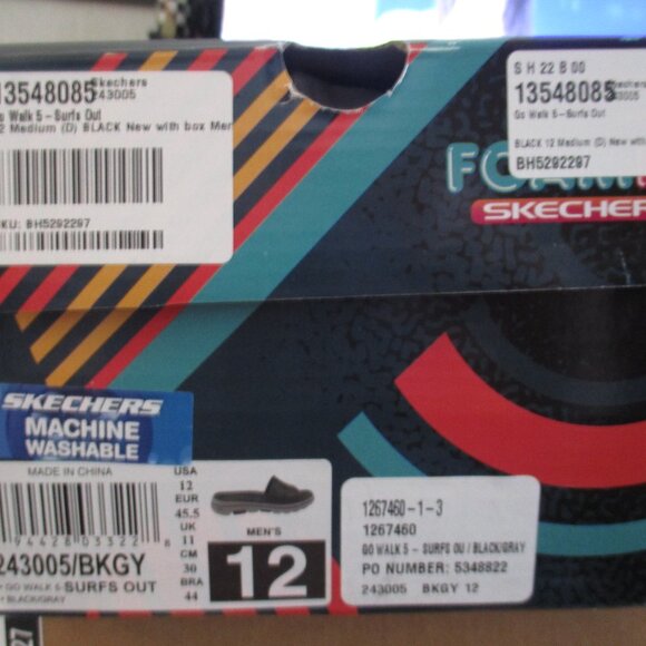 Skechers Foamies Men\'s Go Walk 5 Surfs Out Sandals, Size 12, Brand New w/ Box